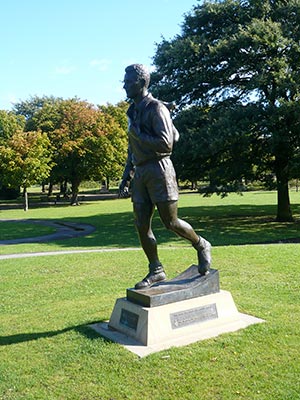 Brian Clough's statue in Albert Park, Middlesbrough