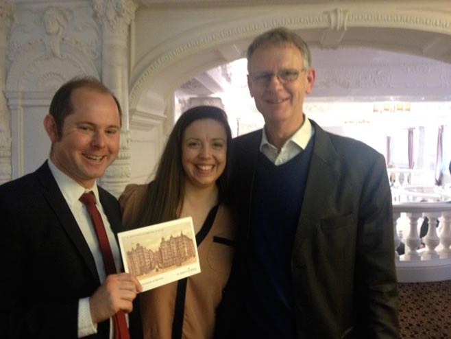 With editor Sam Harrison and publicity manager Jessica Axe at the 'Intelligence Book of the Year' awards