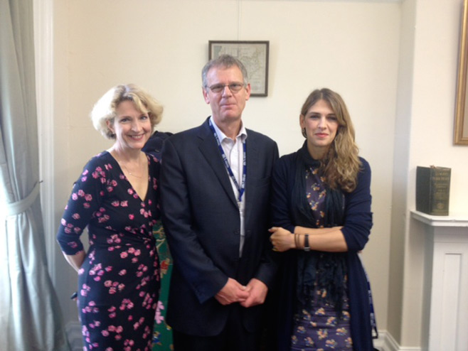 With espionage writers Jane Thynne and Clare Mulley at the Isle of Wight Literary Festival